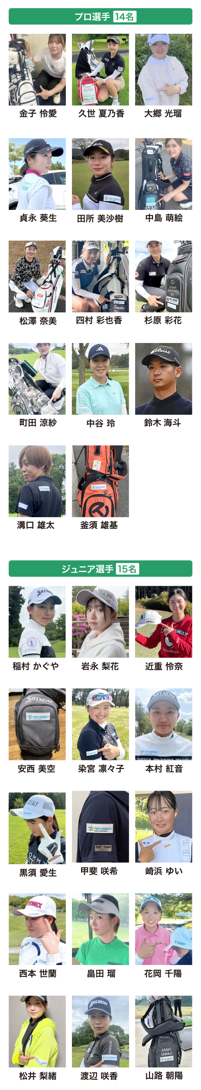 TOP CONNECT株式会社は、
活躍する若手ゴルファーを応援しています。